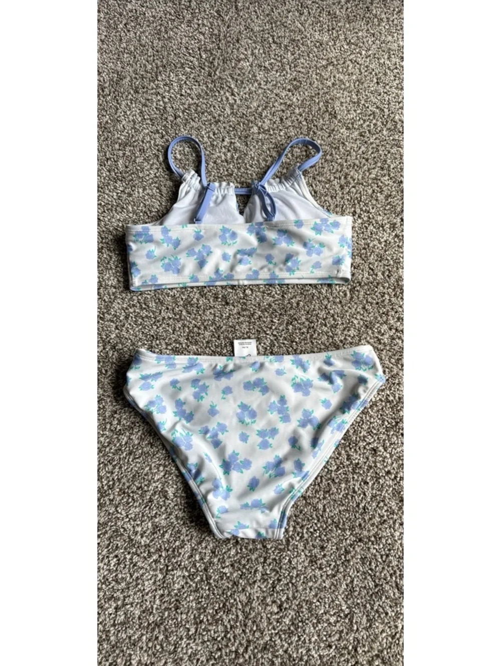 Baby blue floral swim suit